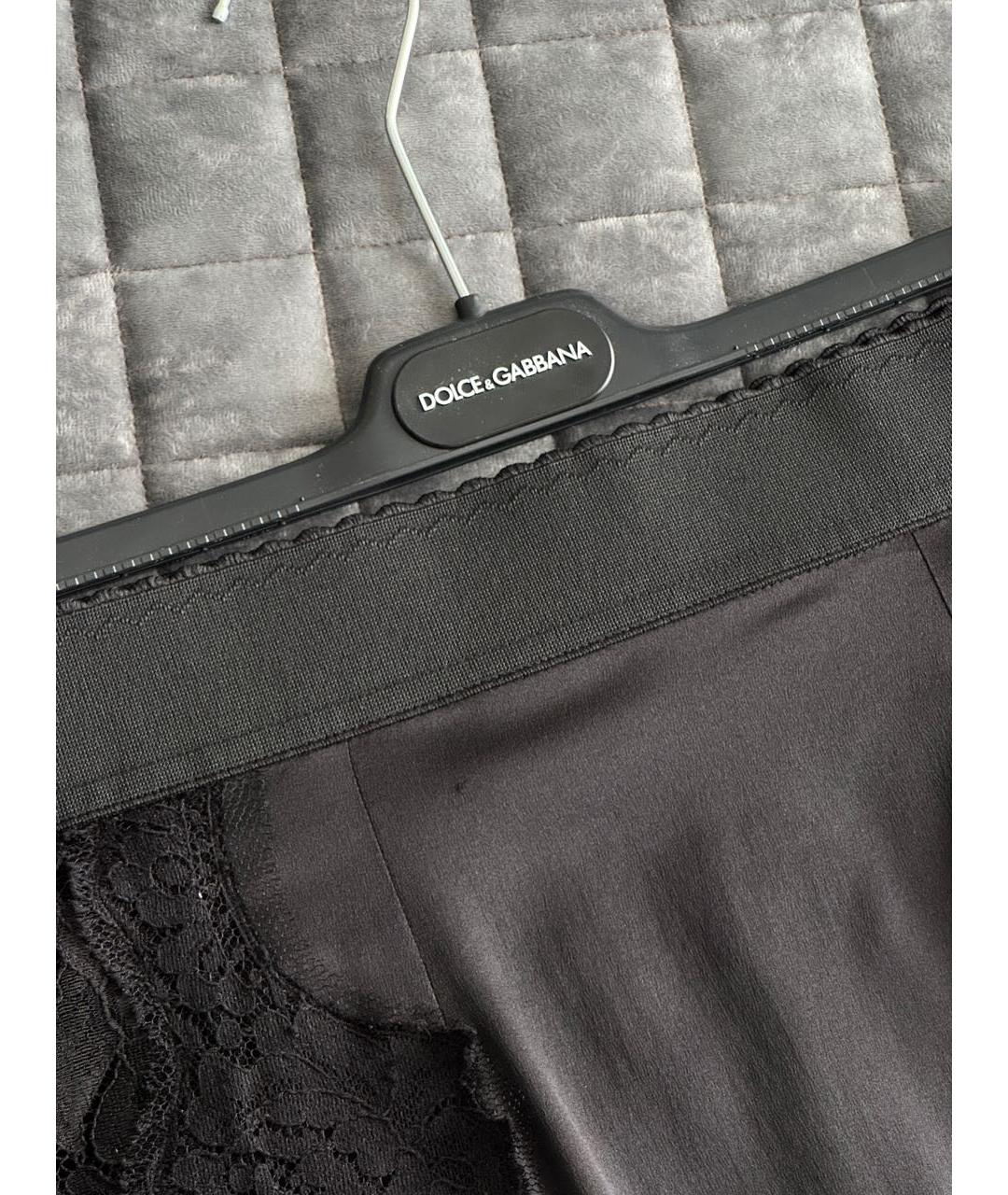 DOLCE&GABBANA Черная шелковая юбка миди, фото 6