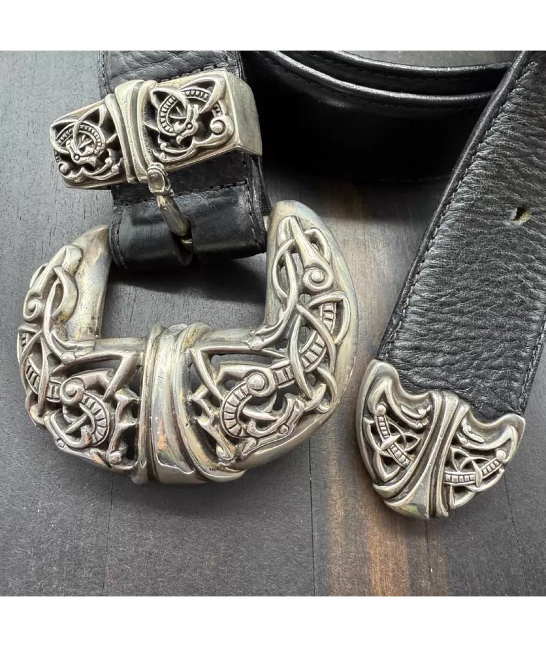 CHROME HEARTS Черный кожаный ремень, фото 2