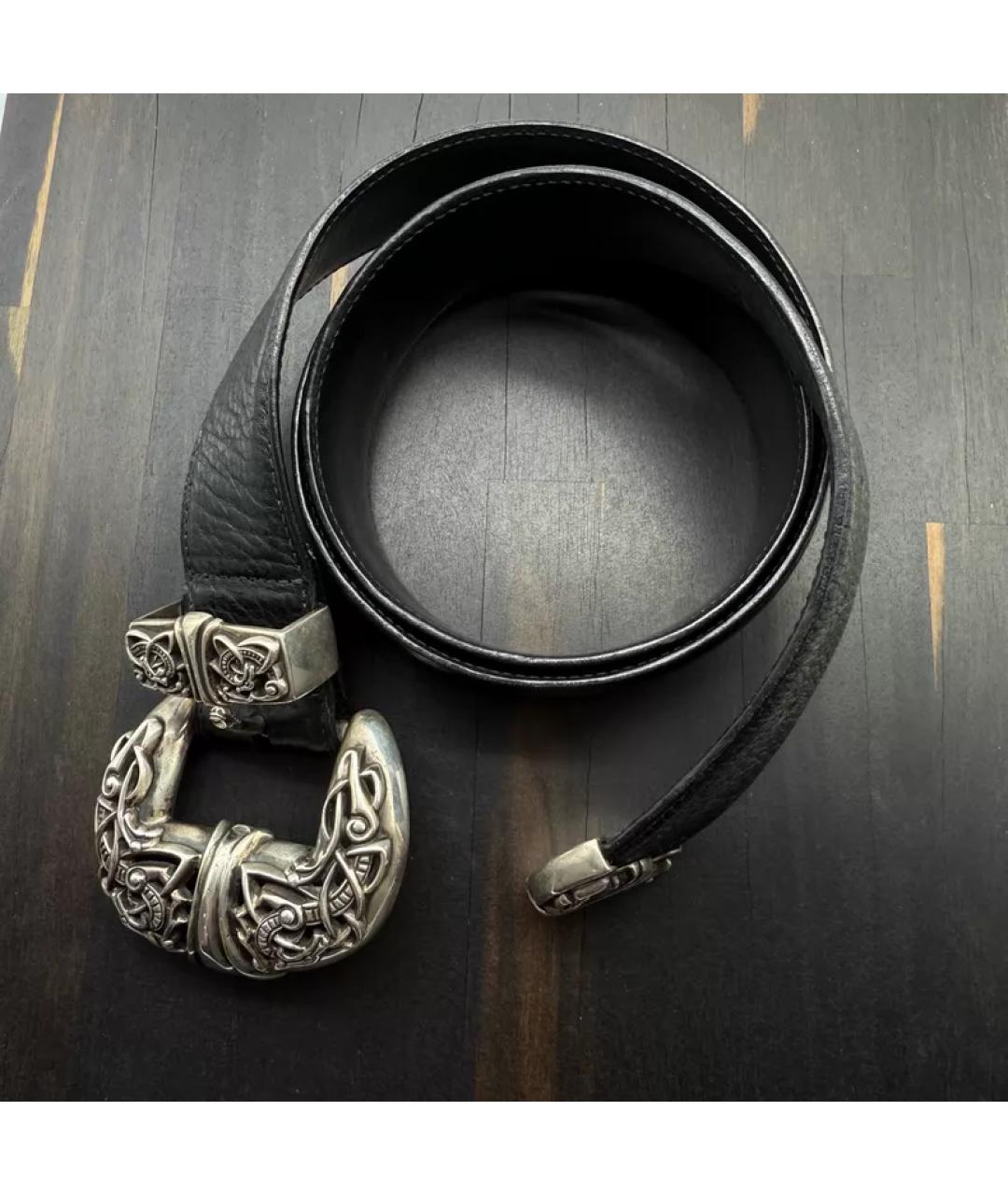 CHROME HEARTS Черный кожаный ремень, фото 3