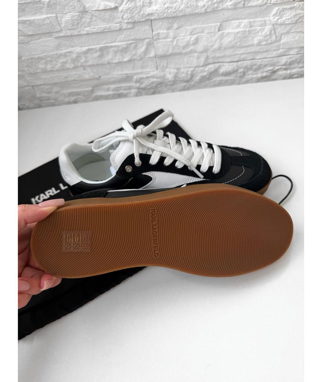 KARL LAGERFELD Черные кожаные кеды, фото 6