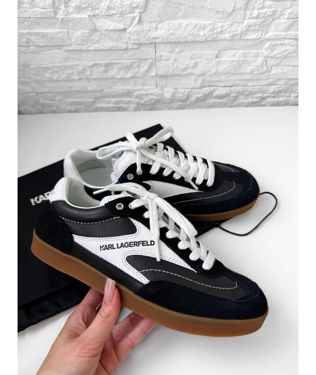 KARL LAGERFELD Черные кожаные кеды, фото 3