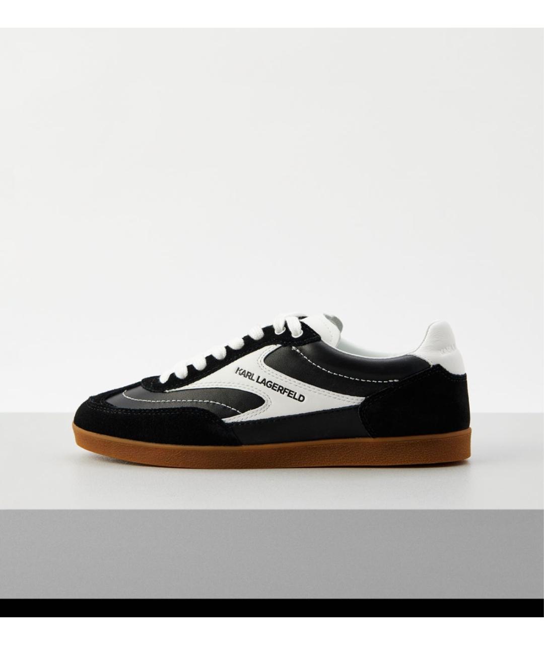 KARL LAGERFELD Черные кожаные кеды, фото 9
