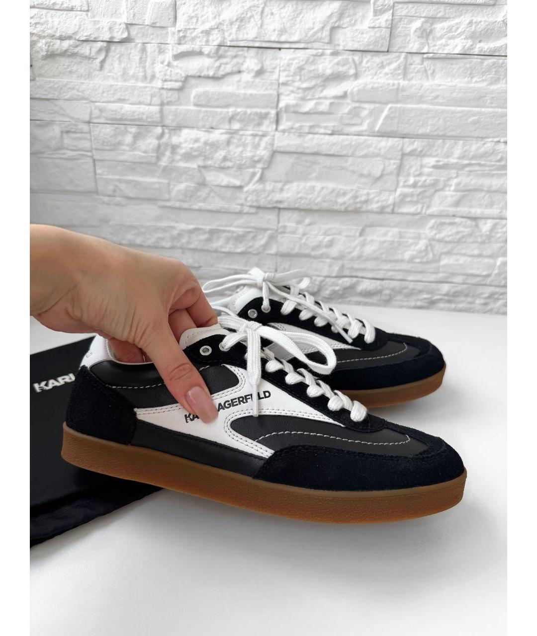 KARL LAGERFELD Черные кожаные кеды, фото 2