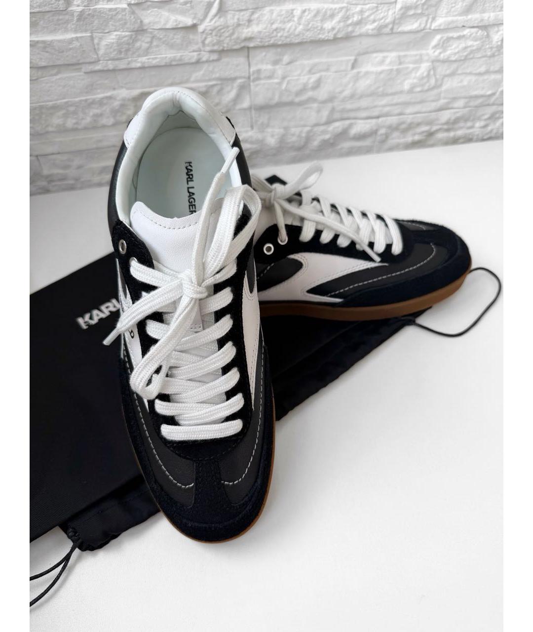KARL LAGERFELD Черные кожаные кеды, фото 8