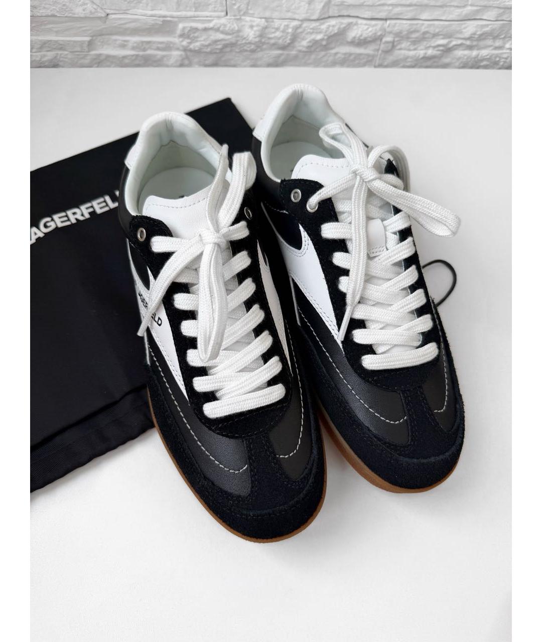 KARL LAGERFELD Черные кожаные кеды, фото 7