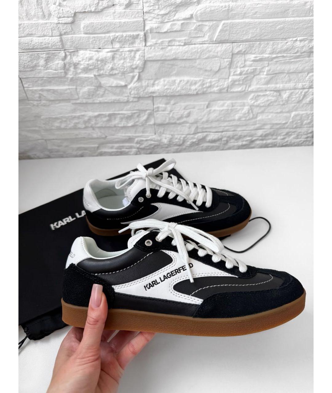 KARL LAGERFELD Черные кожаные кеды, фото 5