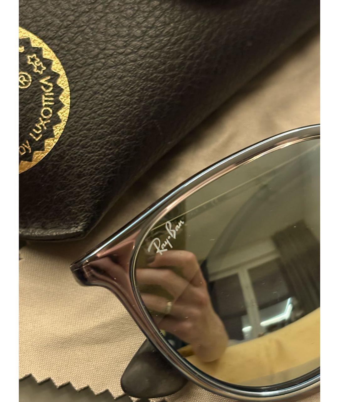 RAY BAN Серые пластиковые солнцезащитные очки, фото 3