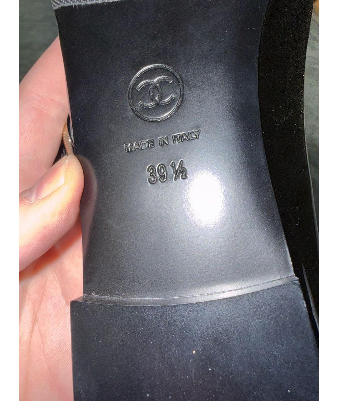 CHANEL Черные балетки из лакированной кожи, фото 6