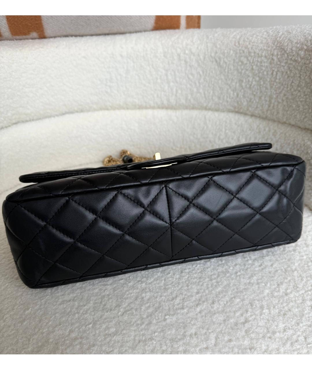 CHANEL Черная кожаная сумка через плечо, фото 6