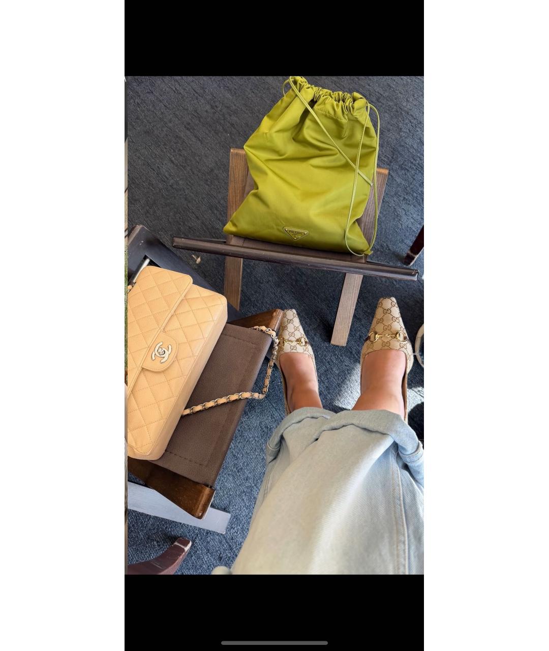 GUCCI Бежевые текстильные туфли, фото 6