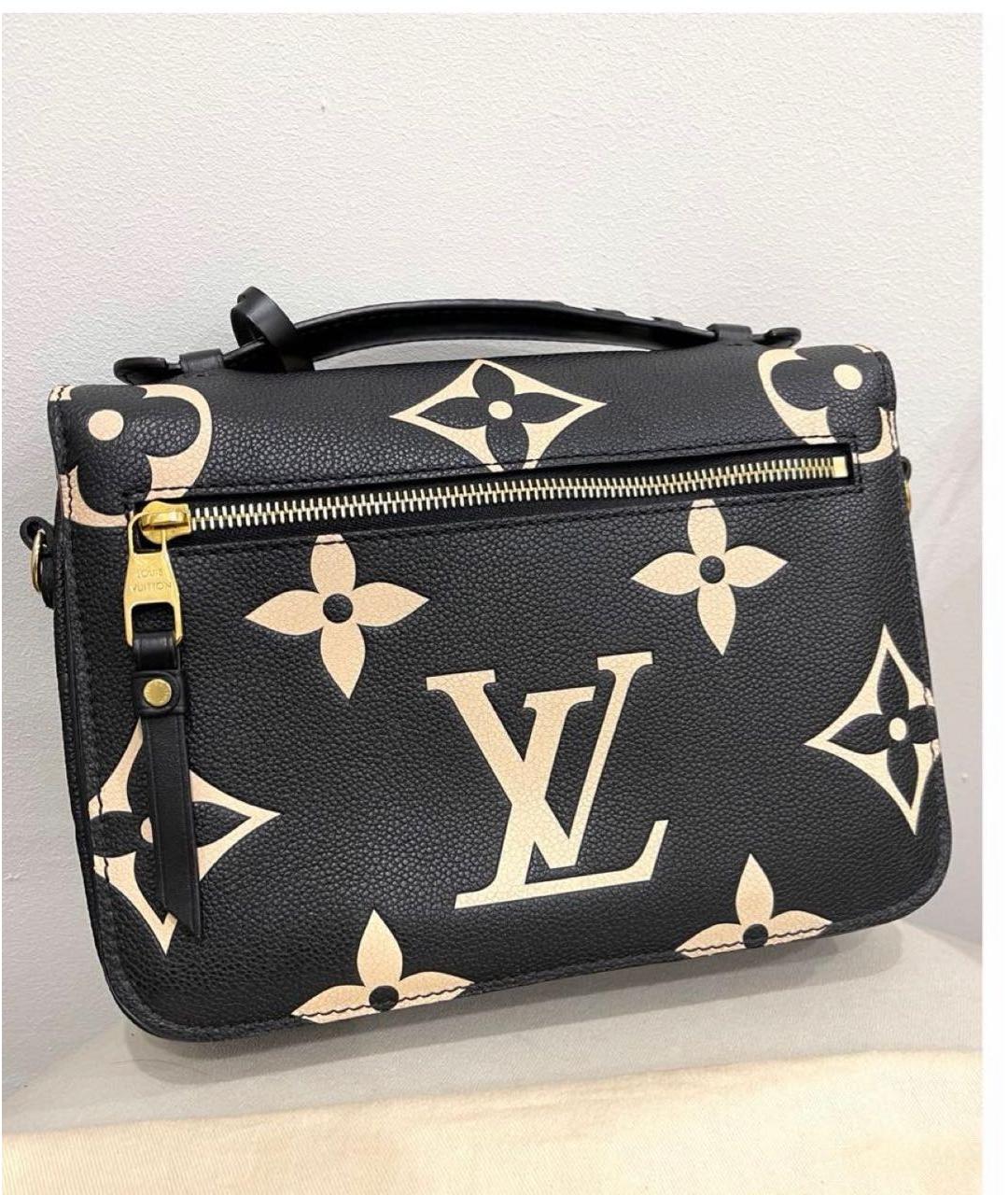 LOUIS VUITTON Черная кожаная сумка через плечо, фото 3