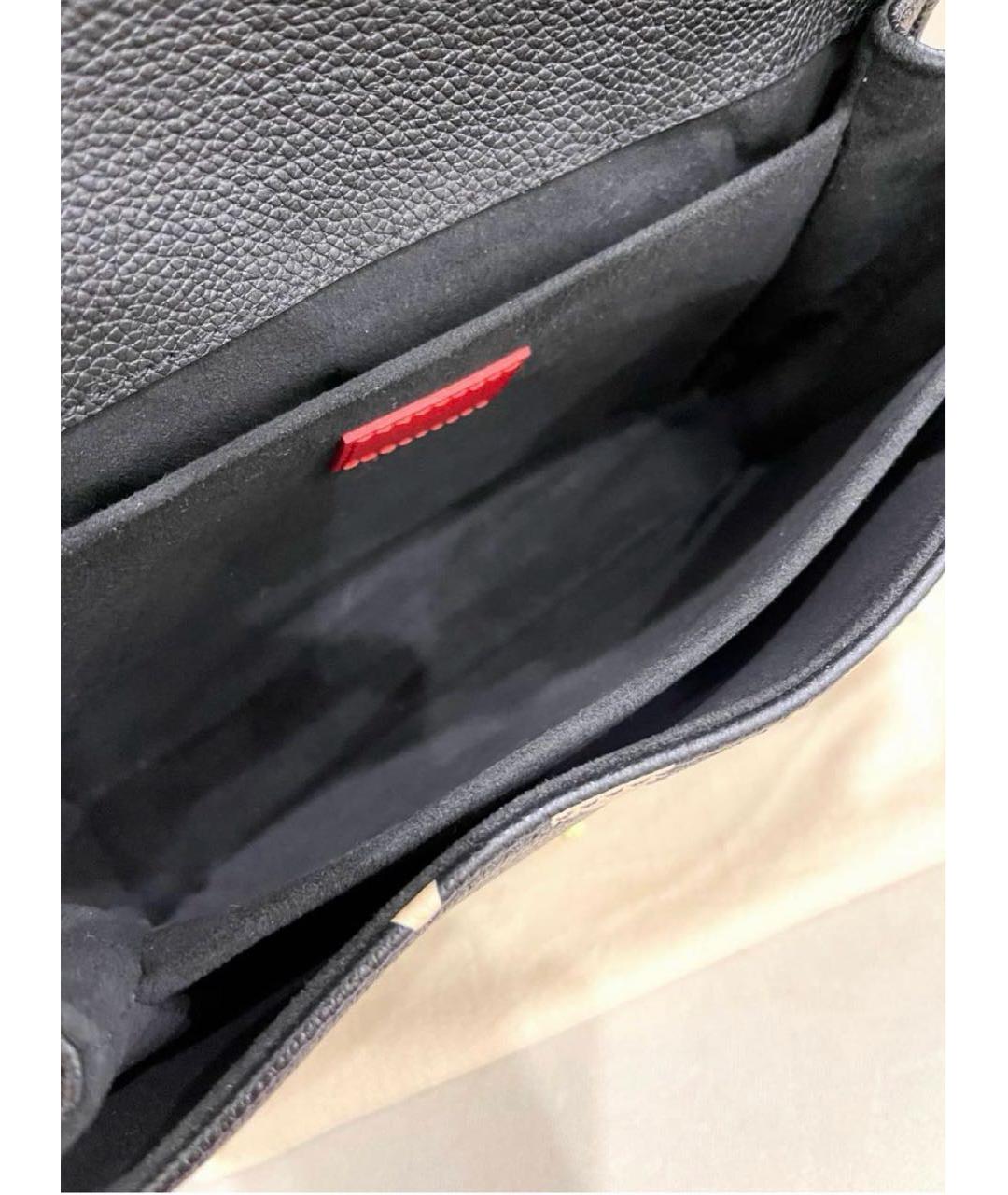 LOUIS VUITTON Черная кожаная сумка через плечо, фото 4