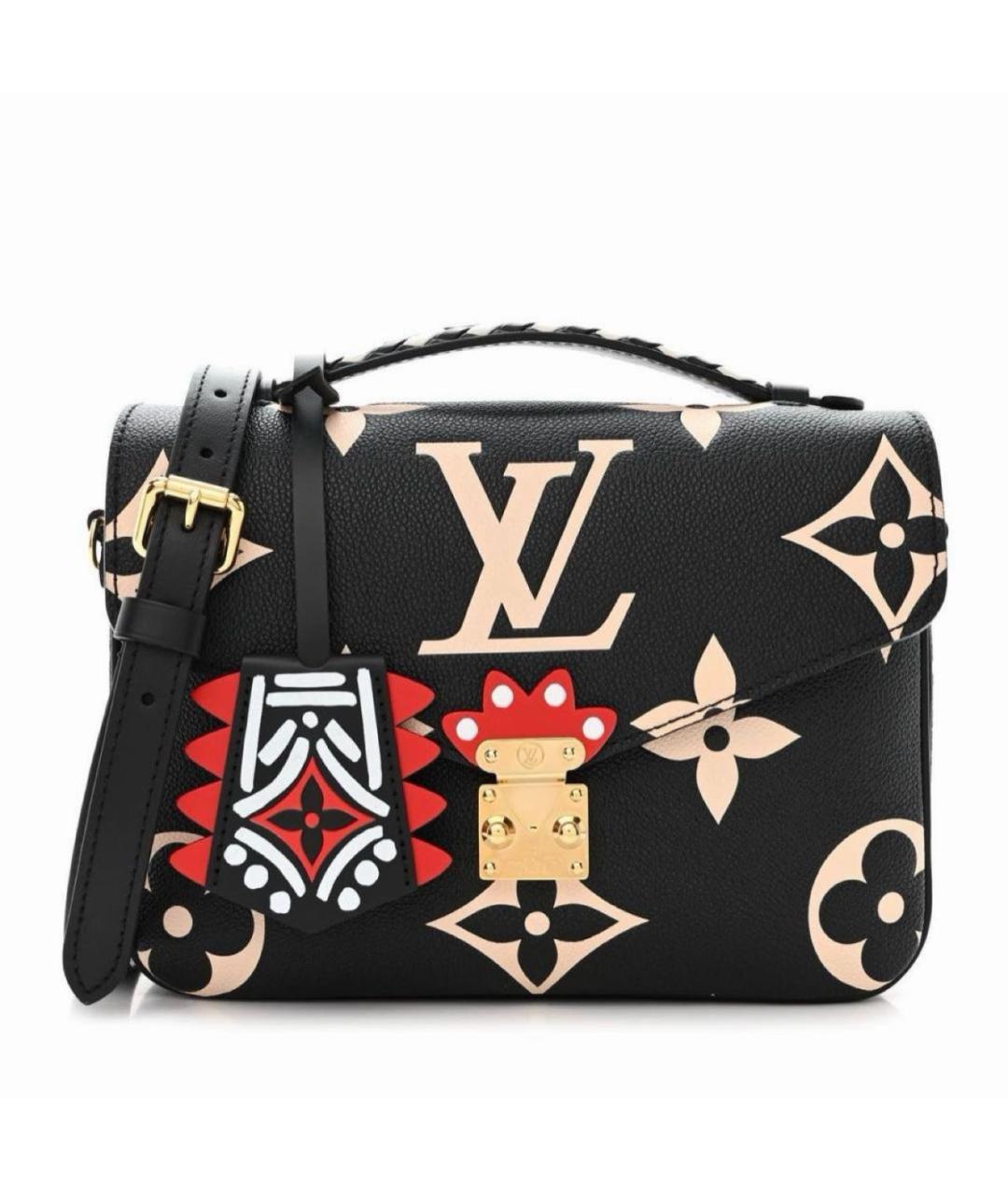 LOUIS VUITTON Черная кожаная сумка через плечо, фото 6