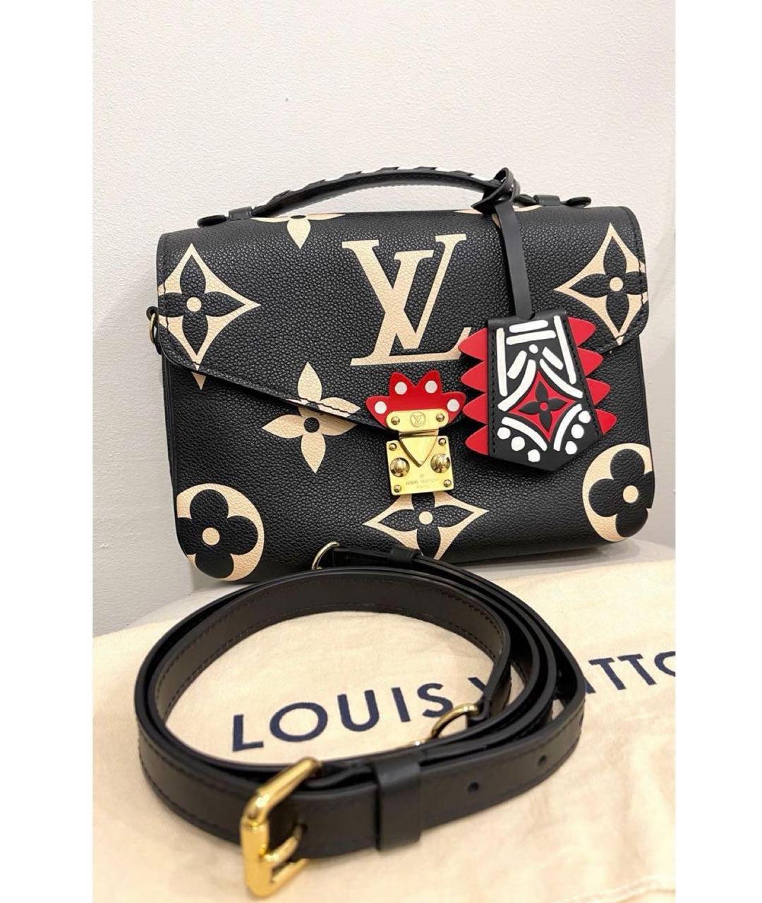 LOUIS VUITTON Черная кожаная сумка через плечо, фото 2