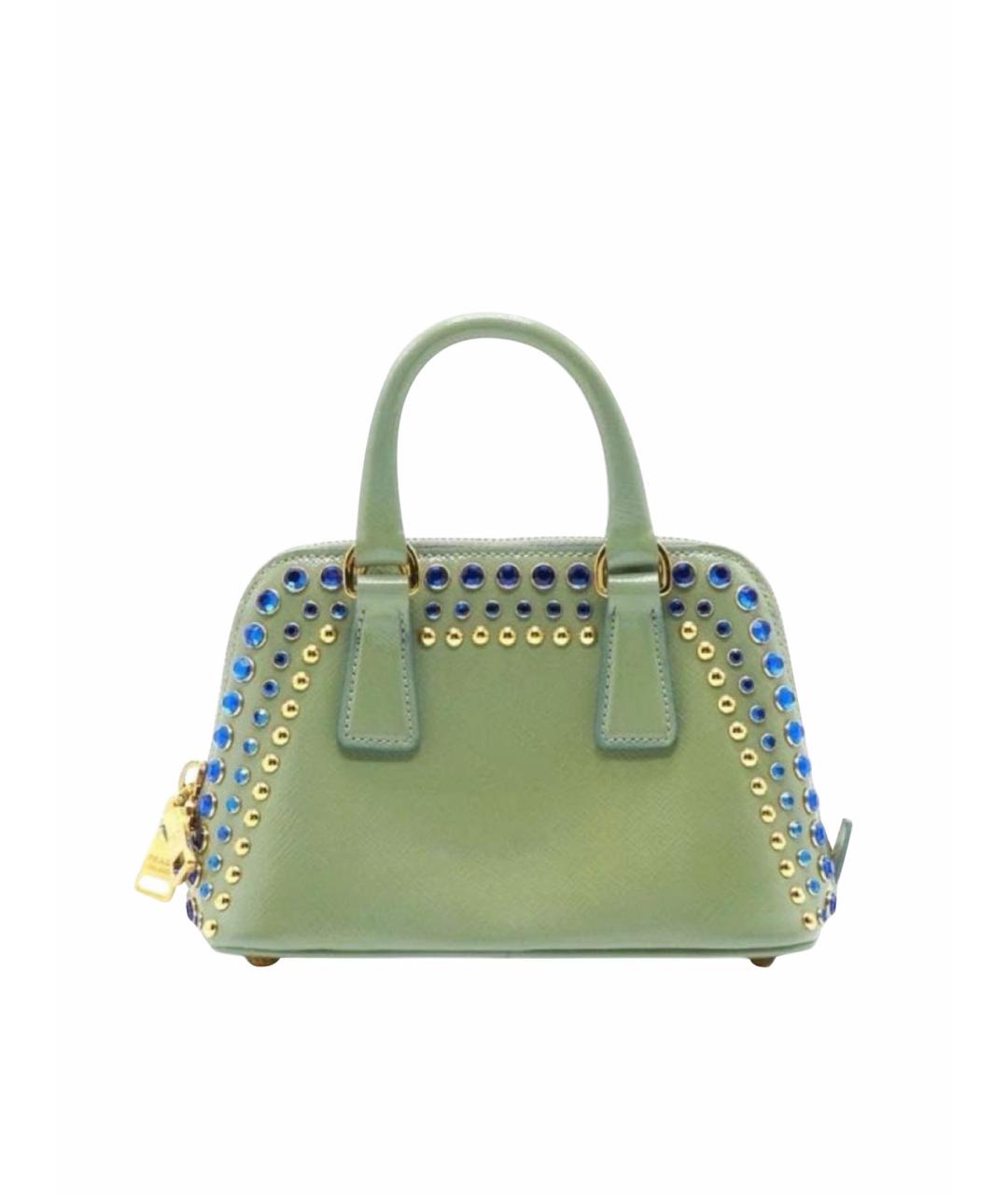 PRADA Зеленая сумка с короткими ручками из лакированной кожи, фото 1