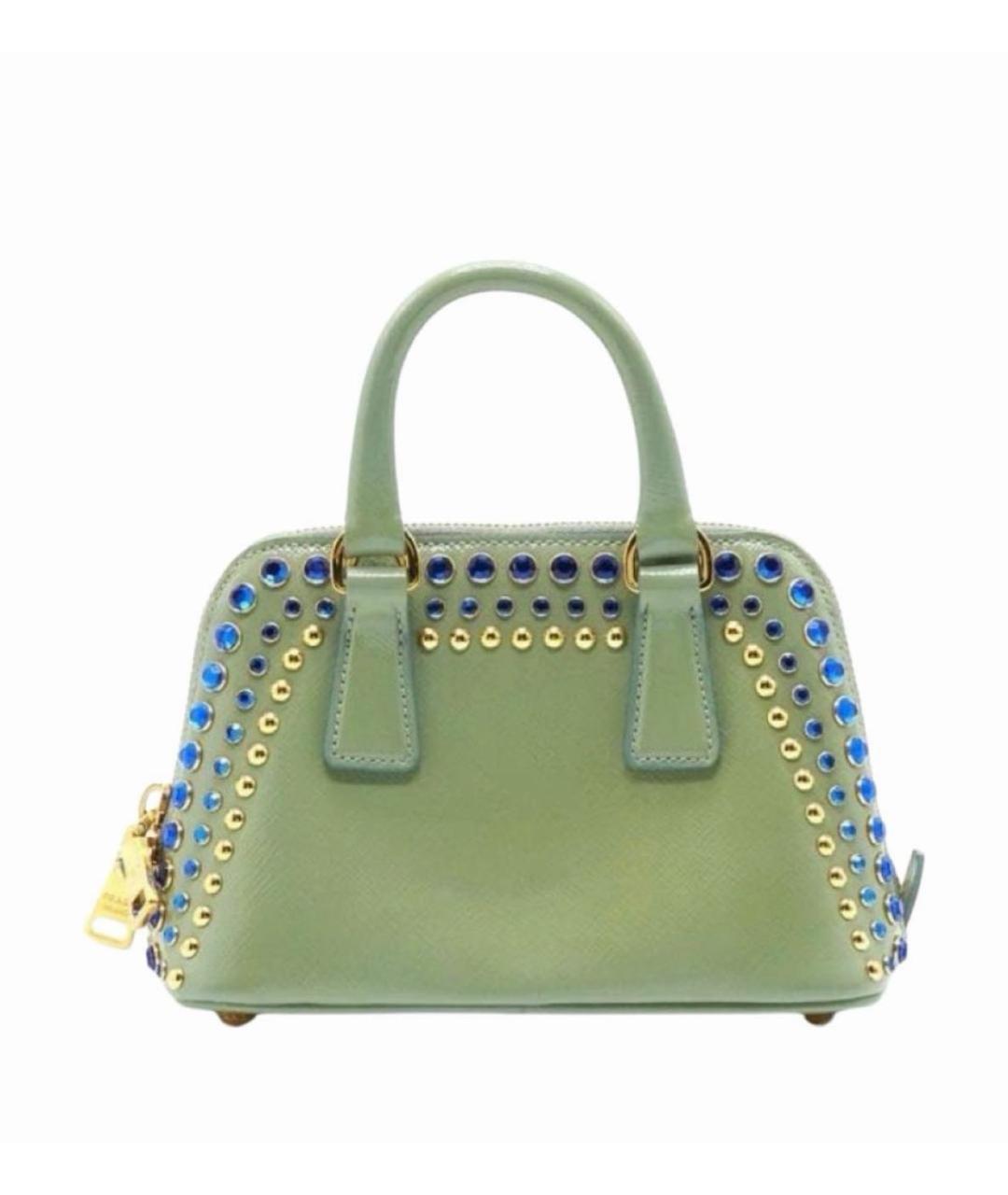 PRADA Зеленая сумка с короткими ручками из лакированной кожи, фото 5