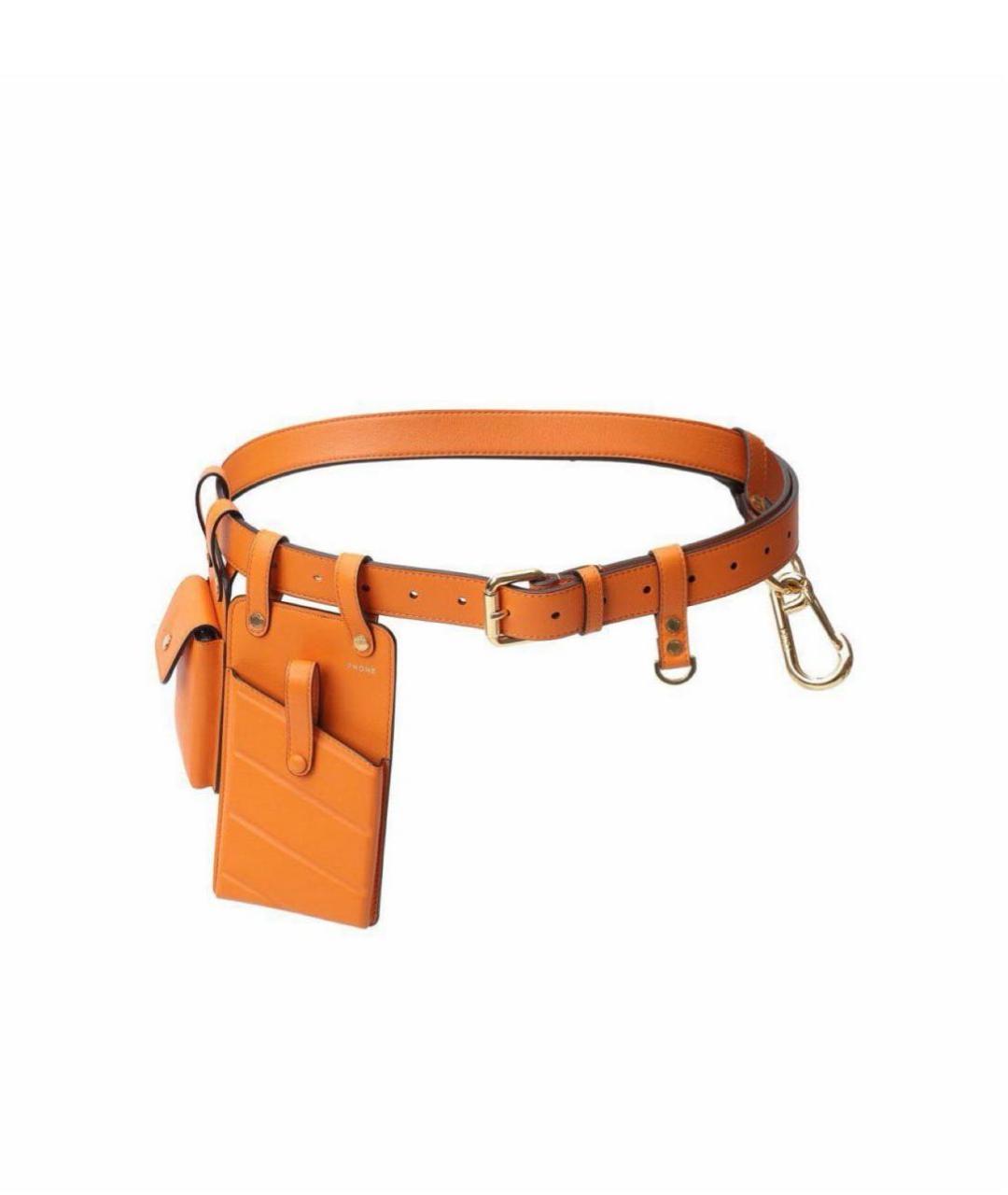 FENDI Оранжевая кожаная поясная сумка, фото 4