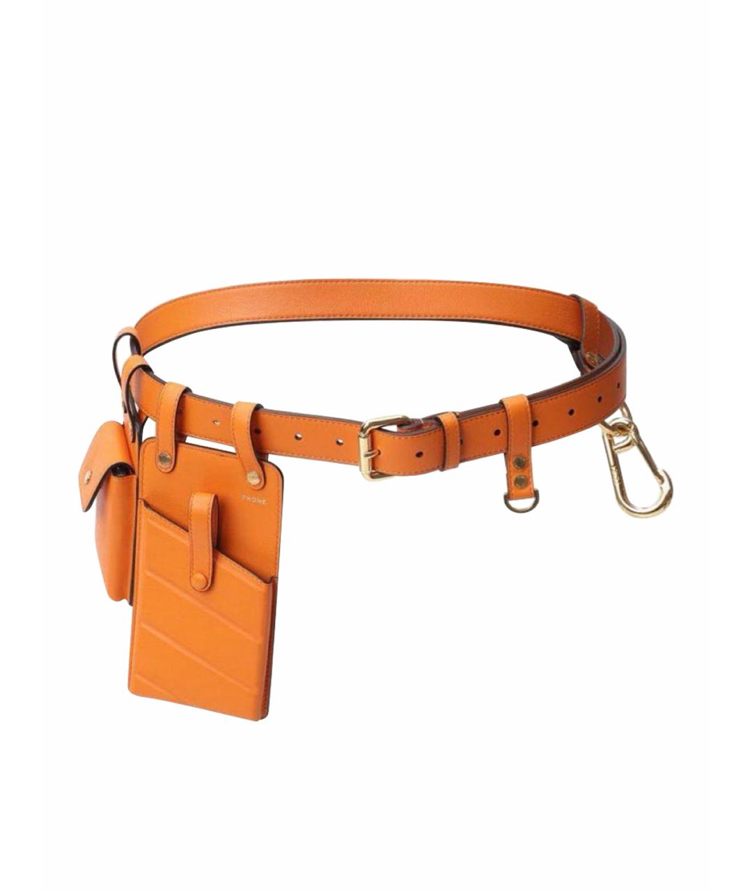 FENDI Оранжевая кожаная поясная сумка, фото 1