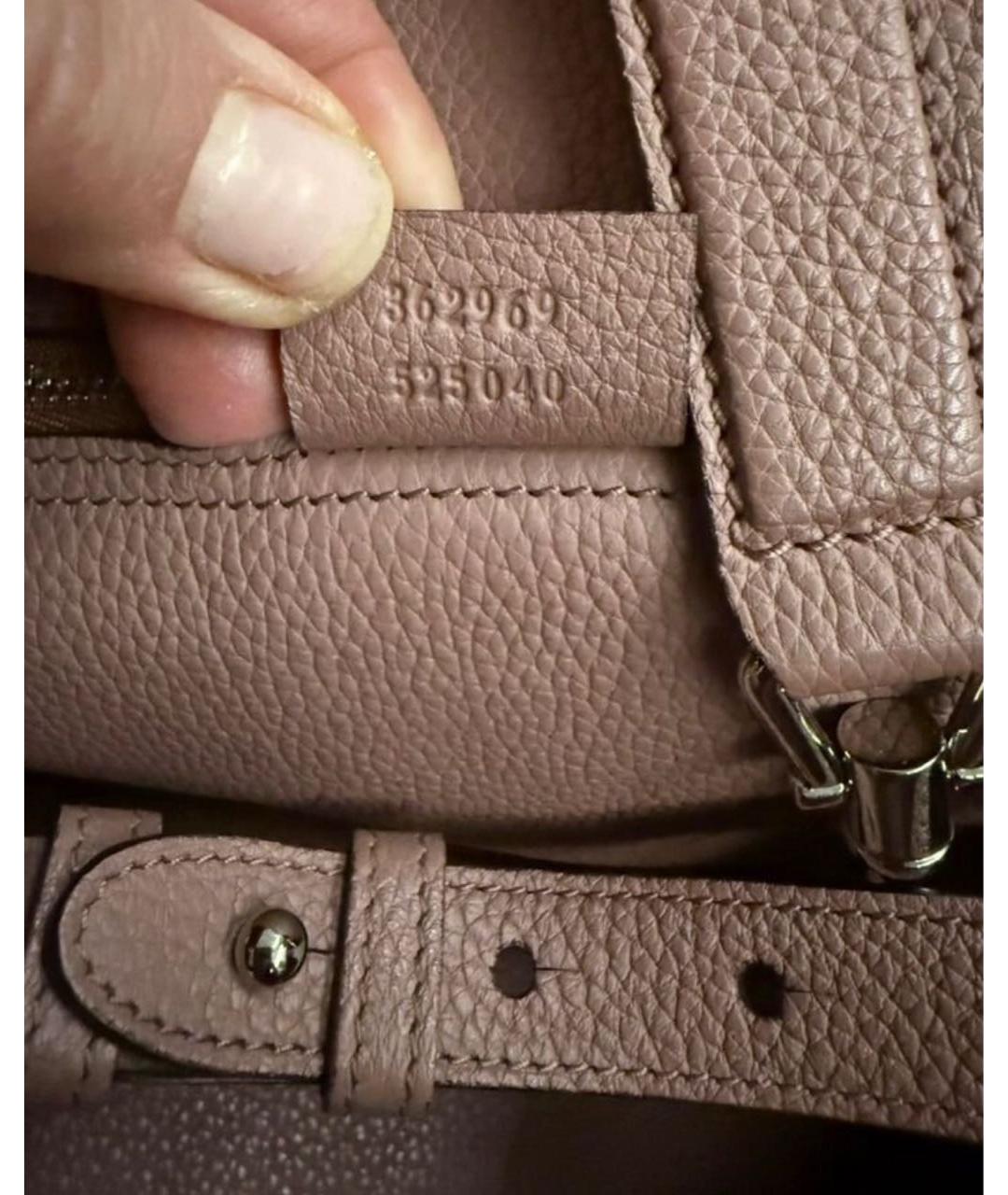 GUCCI Розовая кожаная сумка с короткими ручками, фото 4