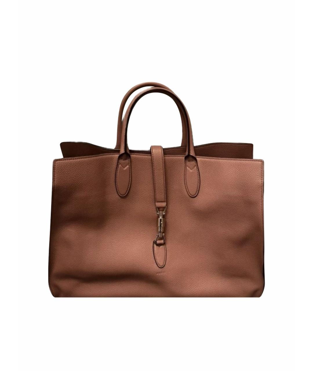 GUCCI Розовая кожаная сумка с короткими ручками, фото 1