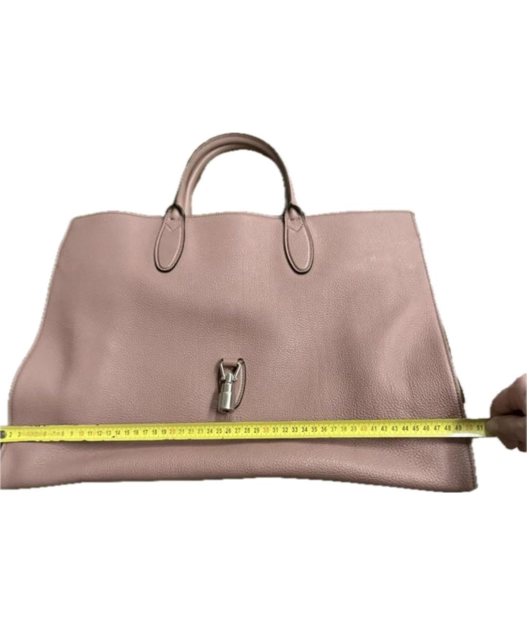 GUCCI Розовая кожаная сумка с короткими ручками, фото 2