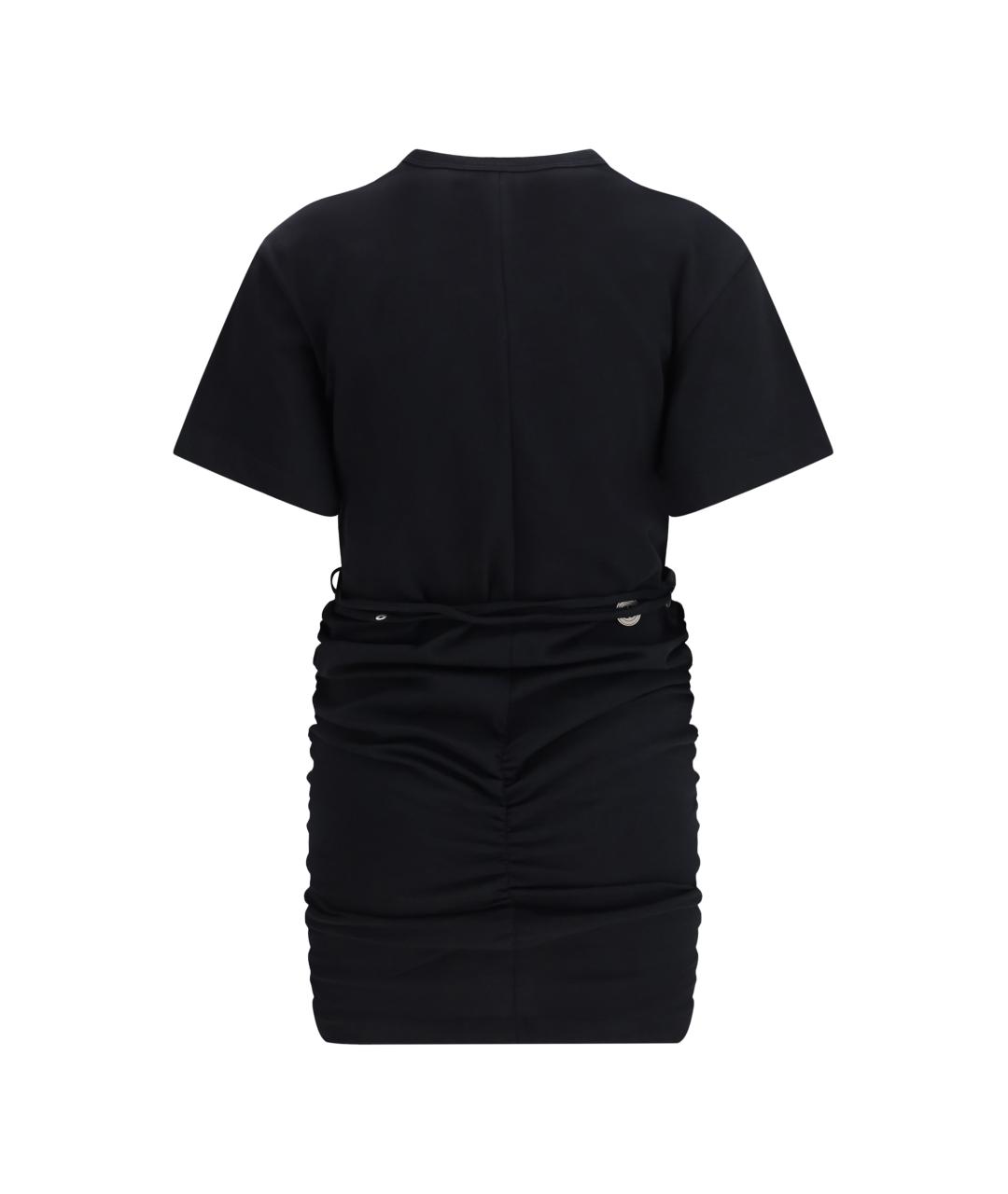 PINKO Черное хлопковое повседневное платье, фото 2