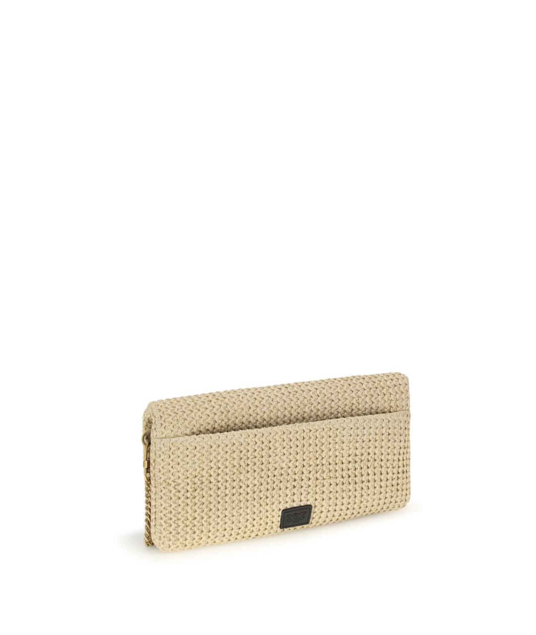 PINKO Бежевая пелетеная сумка через плечо, фото 3