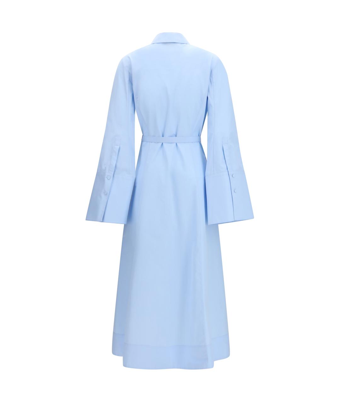 GABRIELA HEARST Голубое хлопковое повседневное платье, фото 2