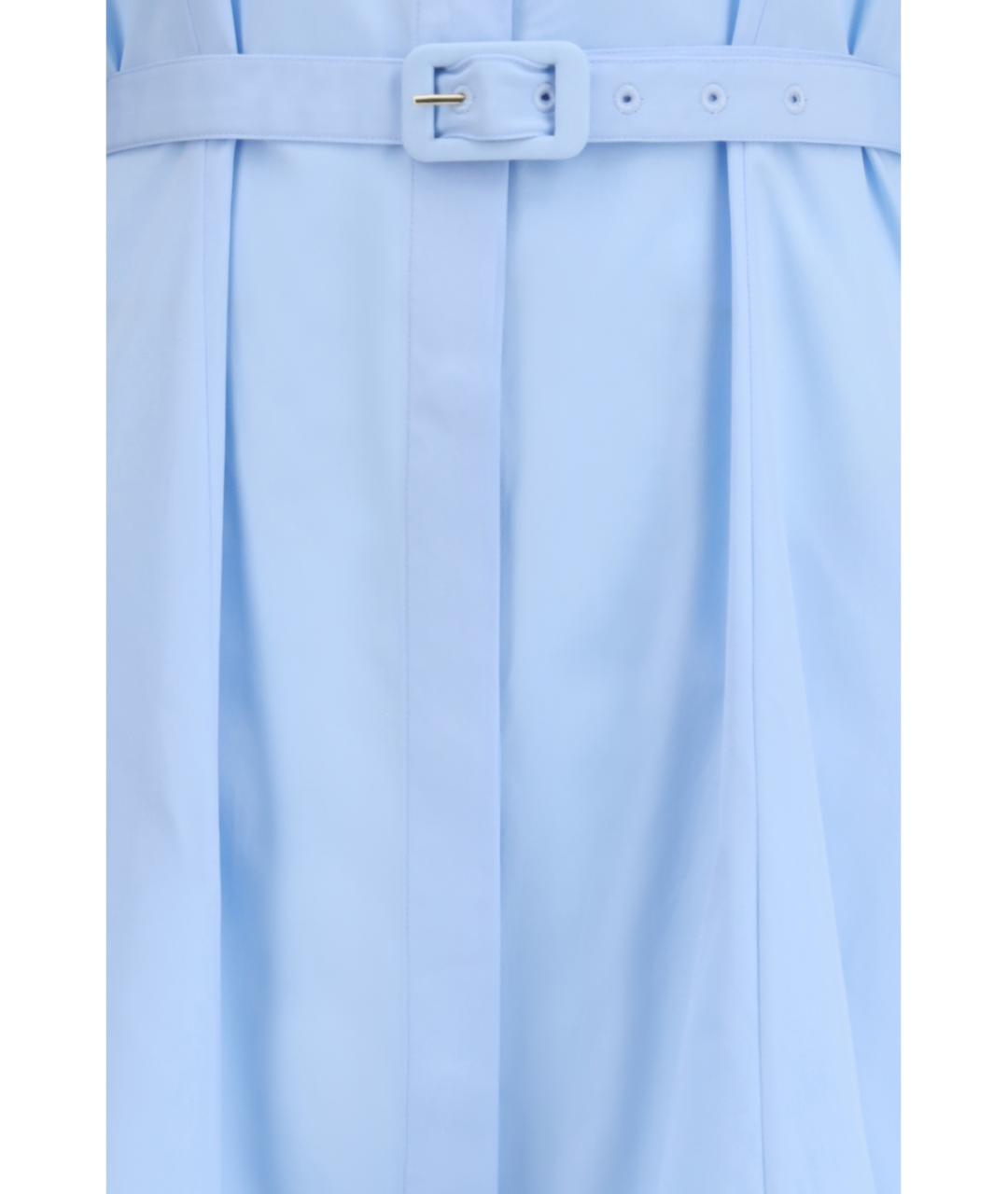 GABRIELA HEARST Голубое хлопковое повседневное платье, фото 3