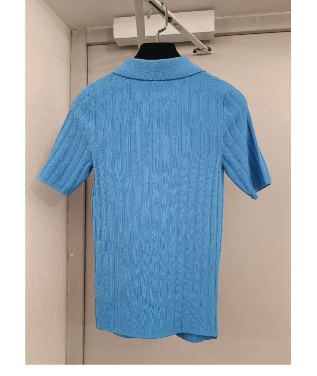 SPORTY AND RICH Синяя полиамидовая футболка, фото 2