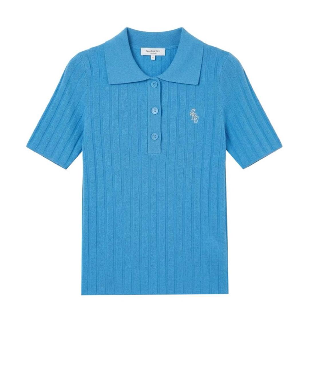 SPORTY AND RICH Синяя полиамидовая футболка, фото 9