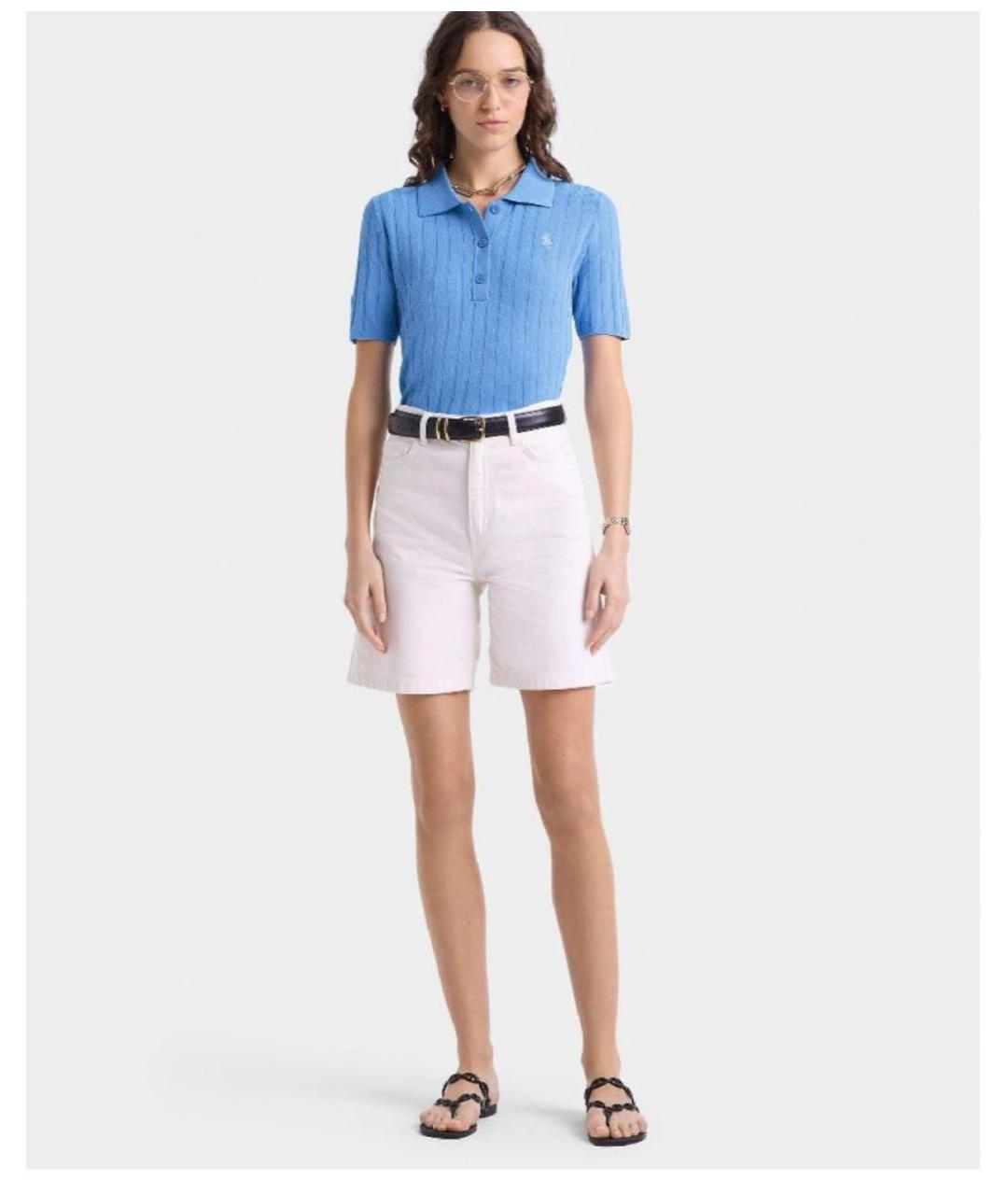 SPORTY AND RICH Синяя полиамидовая футболка, фото 5