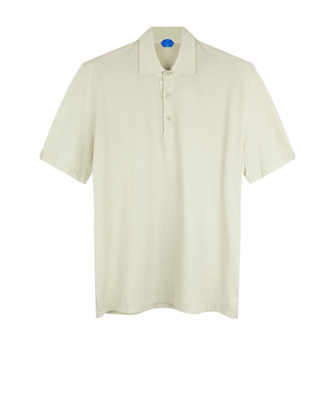 KIRED Бежевое хлопковое поло с коротким рукавом, фото 1