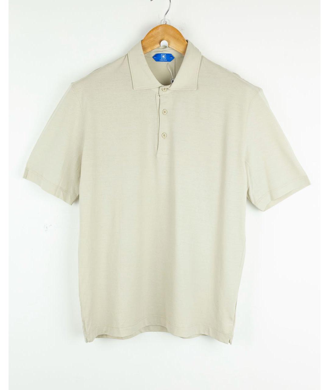 KIRED Бежевое хлопковое поло с коротким рукавом, фото 5