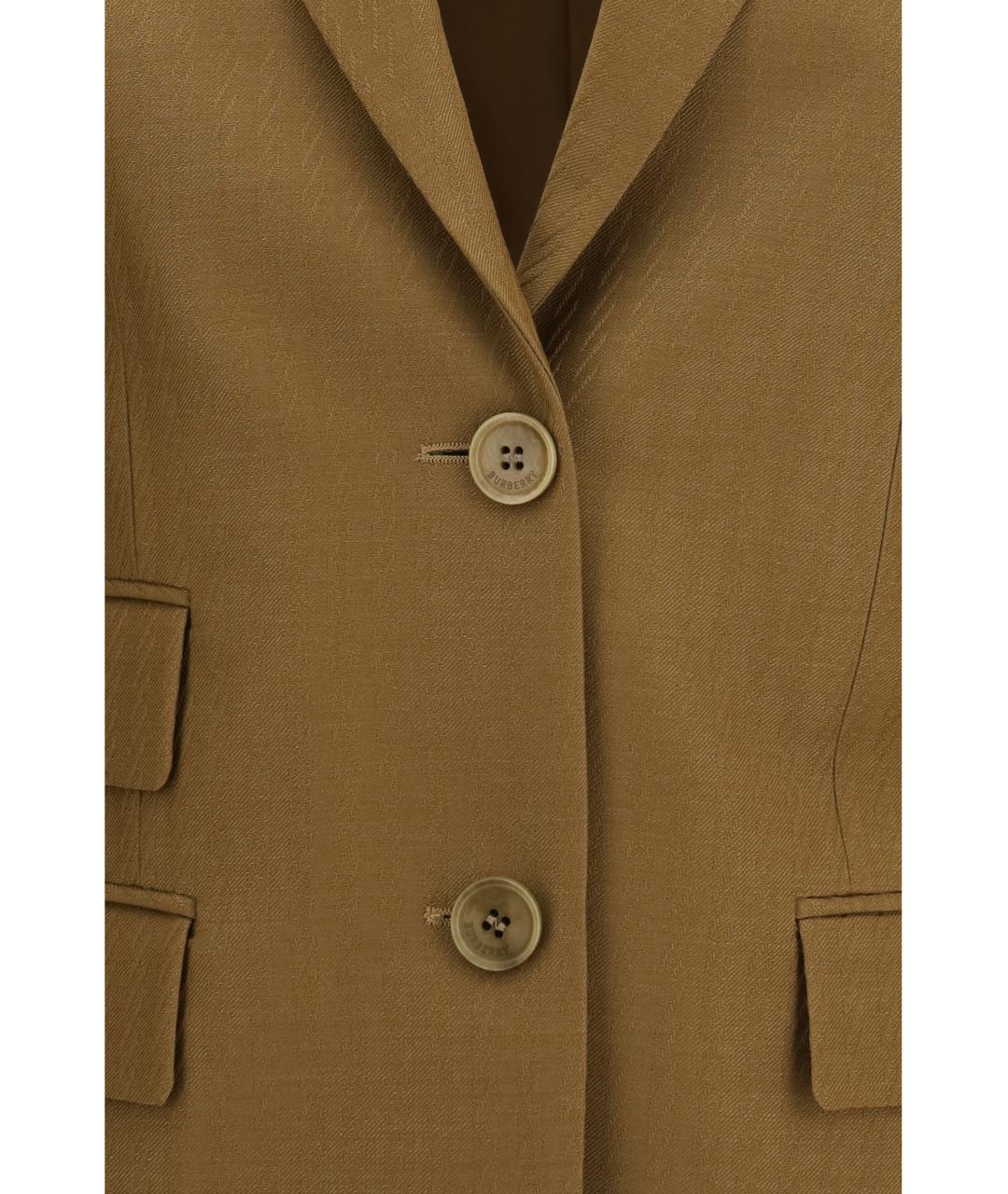BURBERRY Коричневый шерстяной жакет/пиджак, фото 3