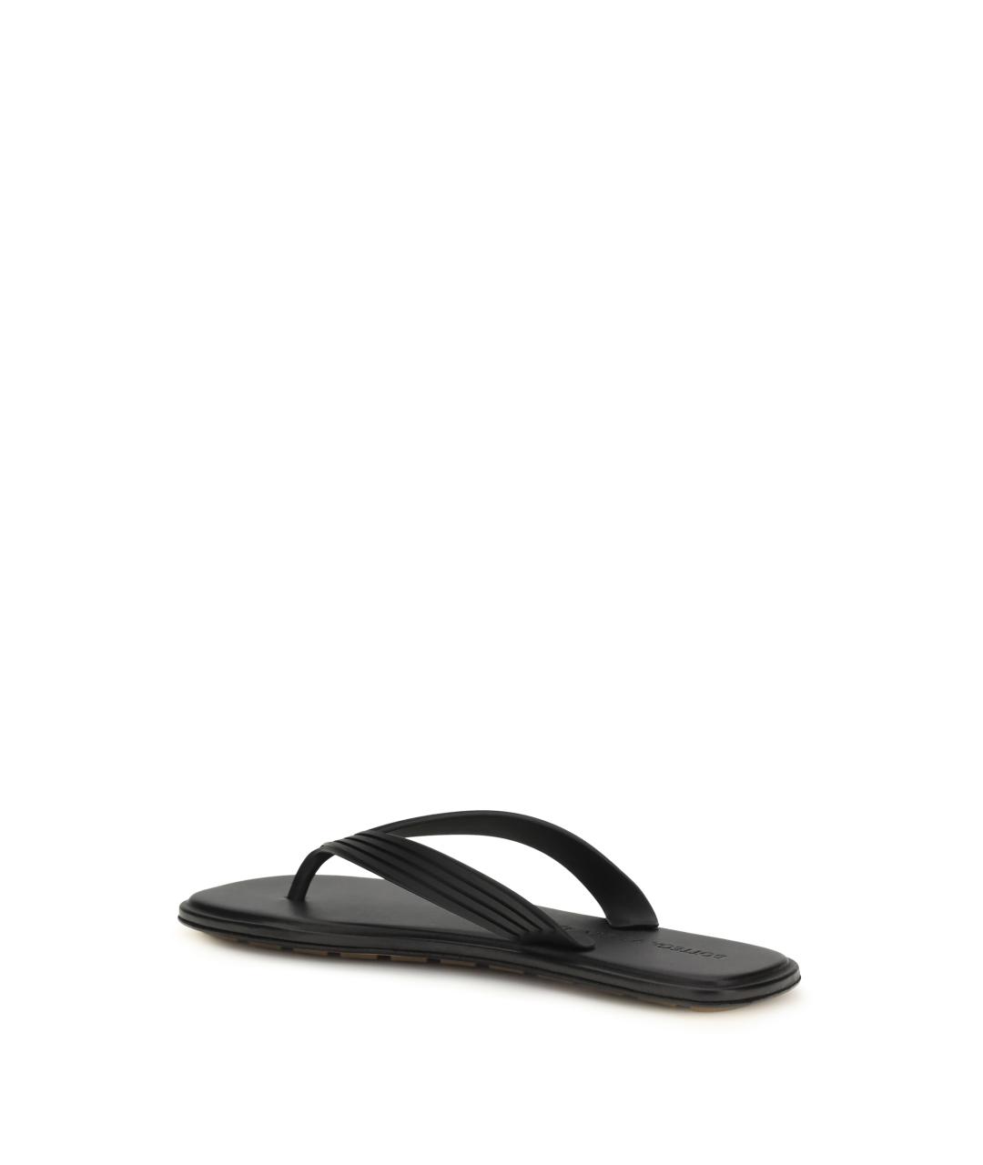 BOTTEGA VENETA Черные резиновые шлепанцы, фото 3