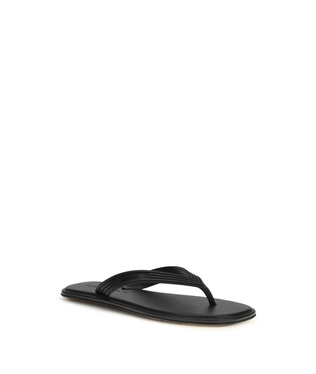 BOTTEGA VENETA Черные резиновые шлепанцы, фото 2