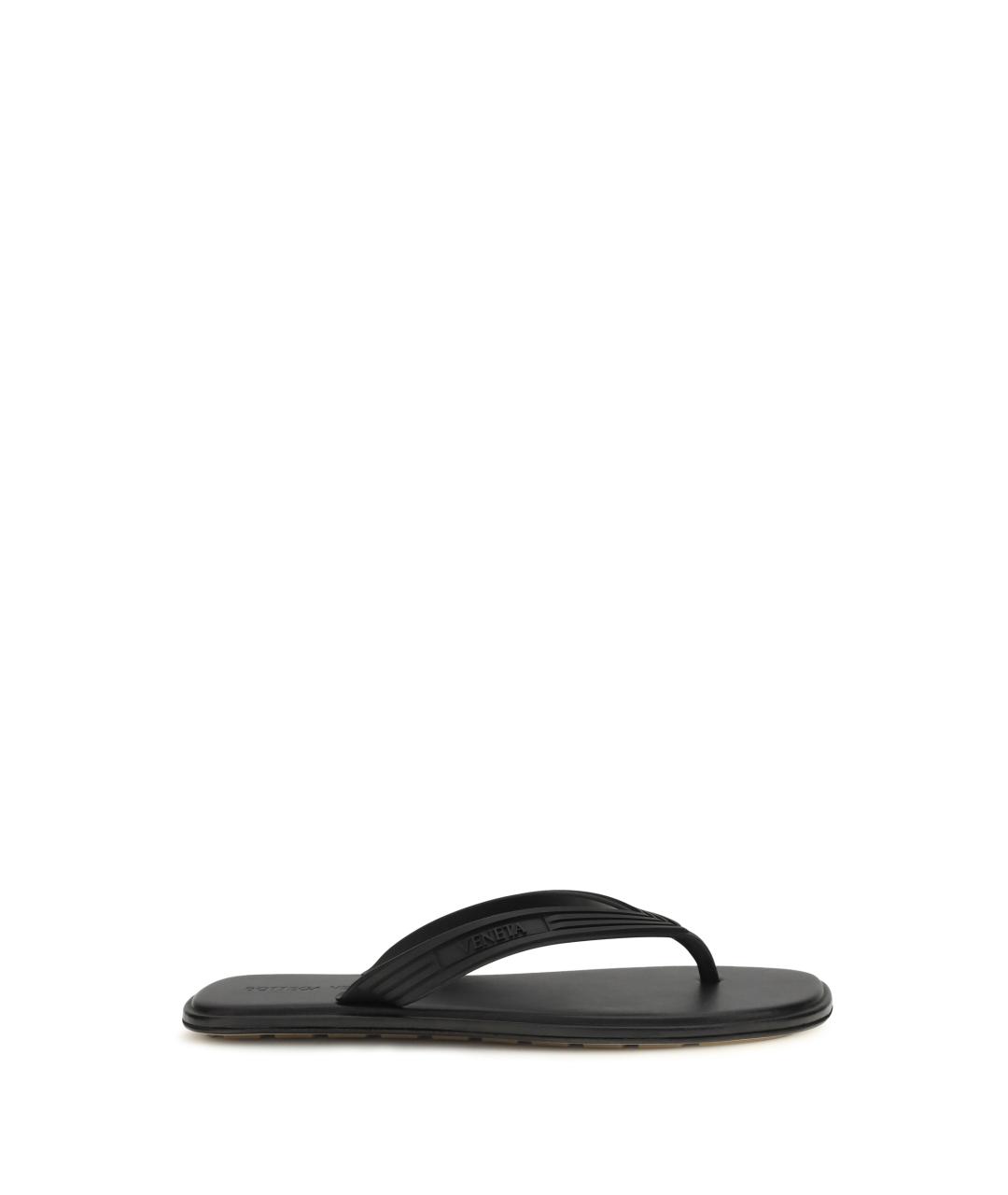 BOTTEGA VENETA Черные резиновые шлепанцы, фото 1