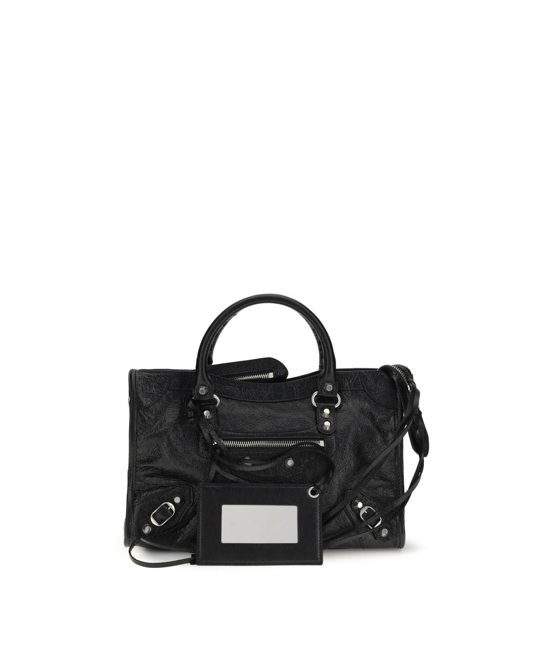 BALENCIAGA Черная кожаная сумка тоут, фото 1