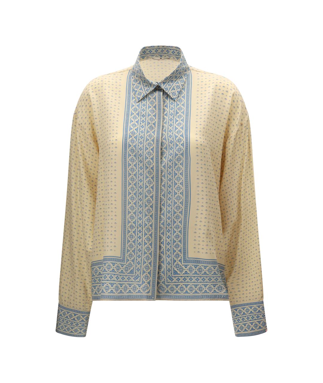 ERMANNO SCERVINO Бежевая шелковая рубашка, фото 1