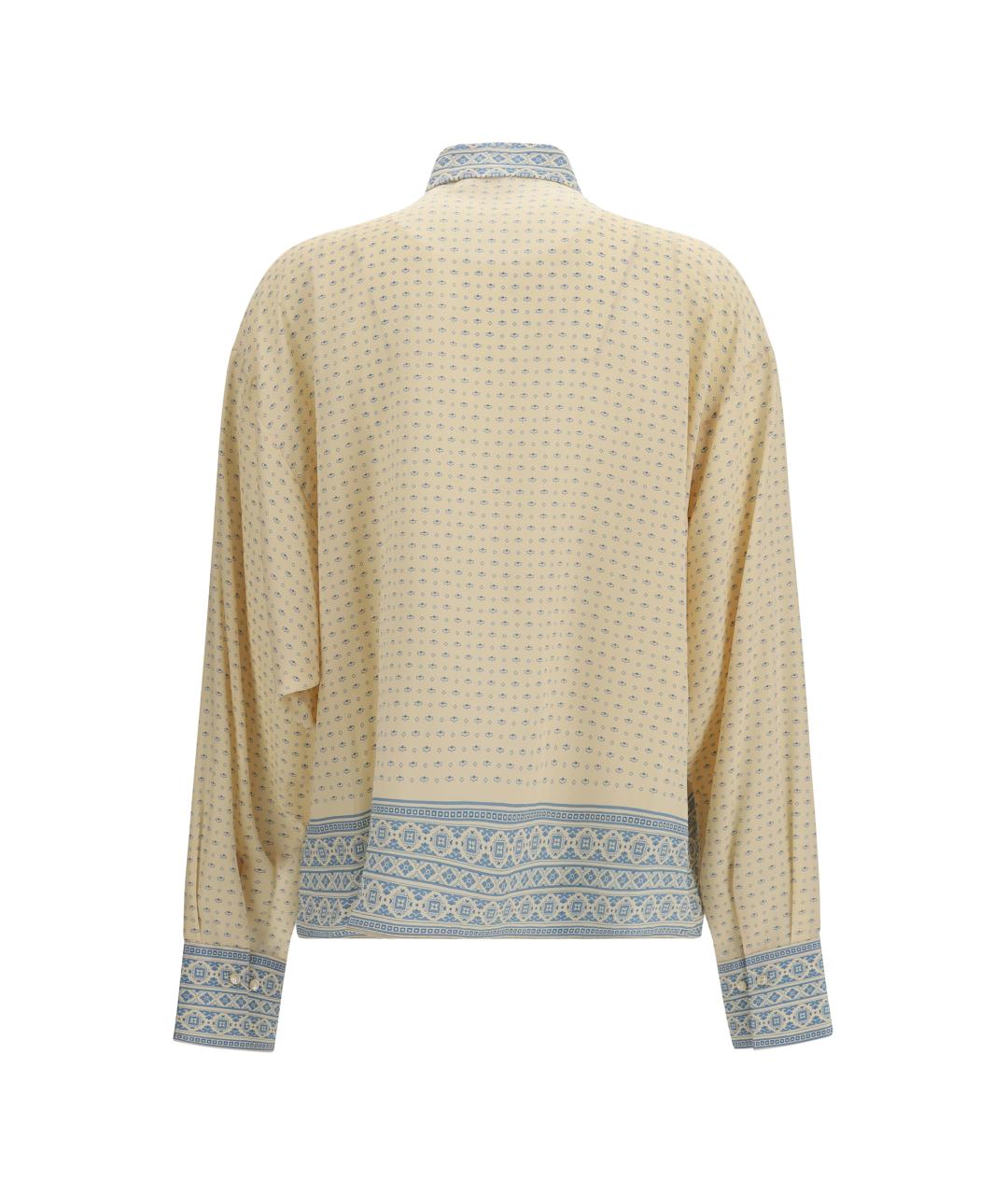 ERMANNO SCERVINO Бежевая шелковая рубашка, фото 2