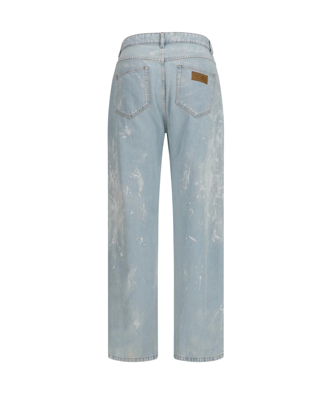 MM6 MAISON MARGIELA Голубые хлопковые прямые джинсы, фото 2