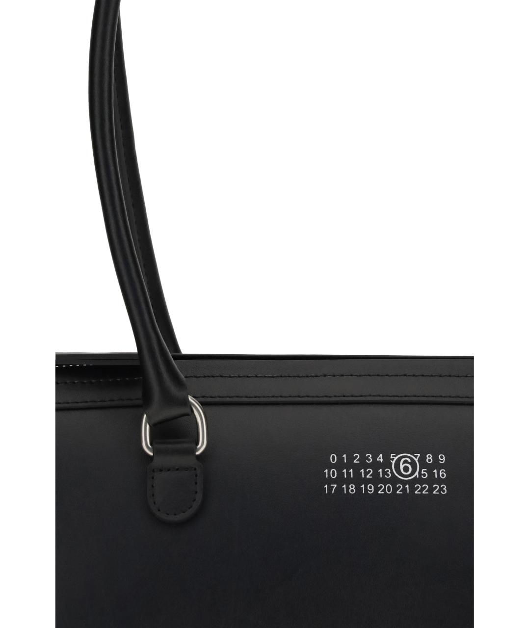 MM6 MAISON MARGIELA Черная кожаная сумка через плечо, фото 4