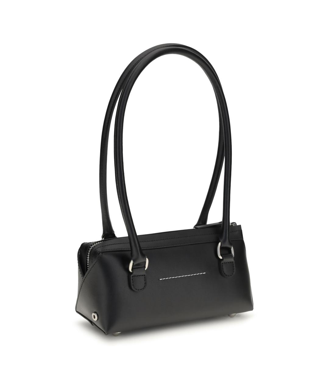 MM6 MAISON MARGIELA Черная кожаная сумка через плечо, фото 3