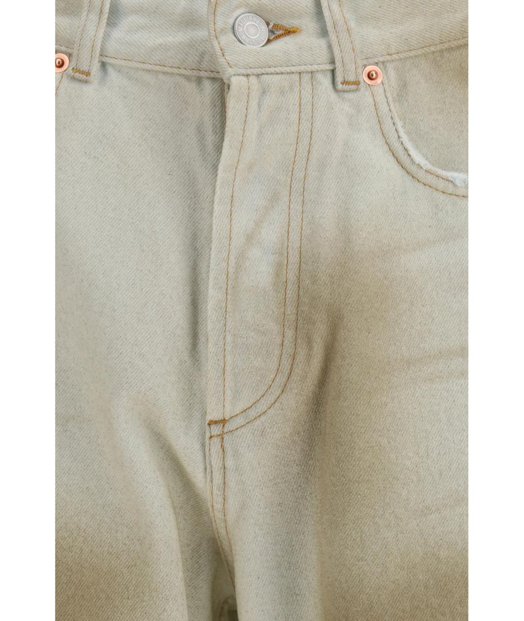 MAGLIANO Бежевые хлопковые прямые джинсы, фото 3