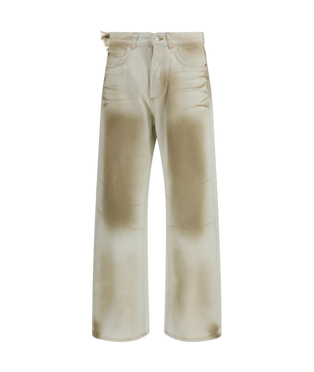 MAGLIANO Бежевые хлопковые прямые джинсы, фото 1