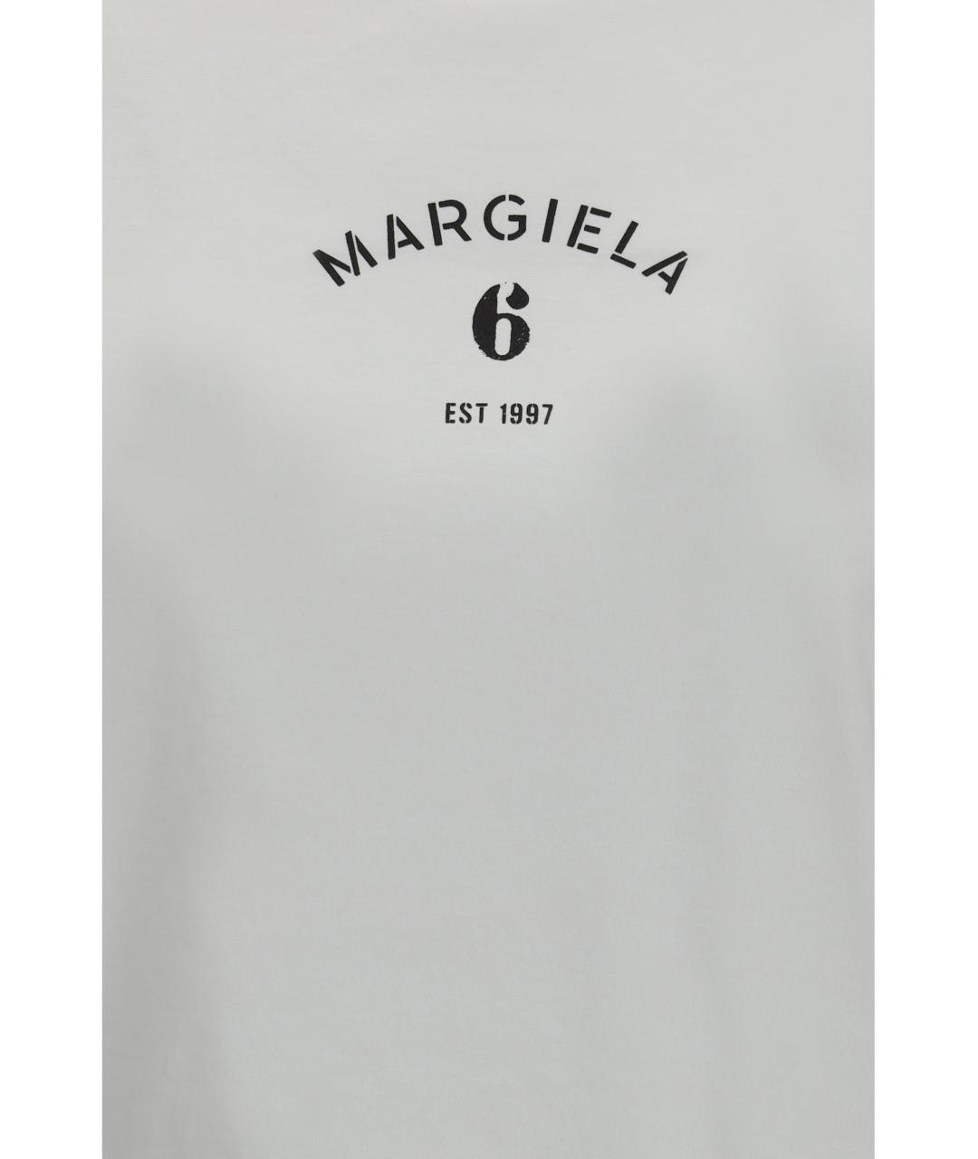 MM6 MAISON MARGIELA Белая хлопковая футболка, фото 3