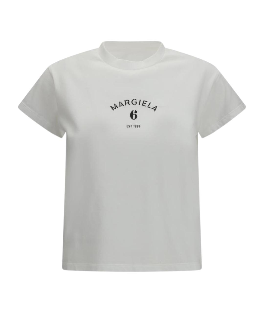 MM6 MAISON MARGIELA Белая хлопковая футболка, фото 1