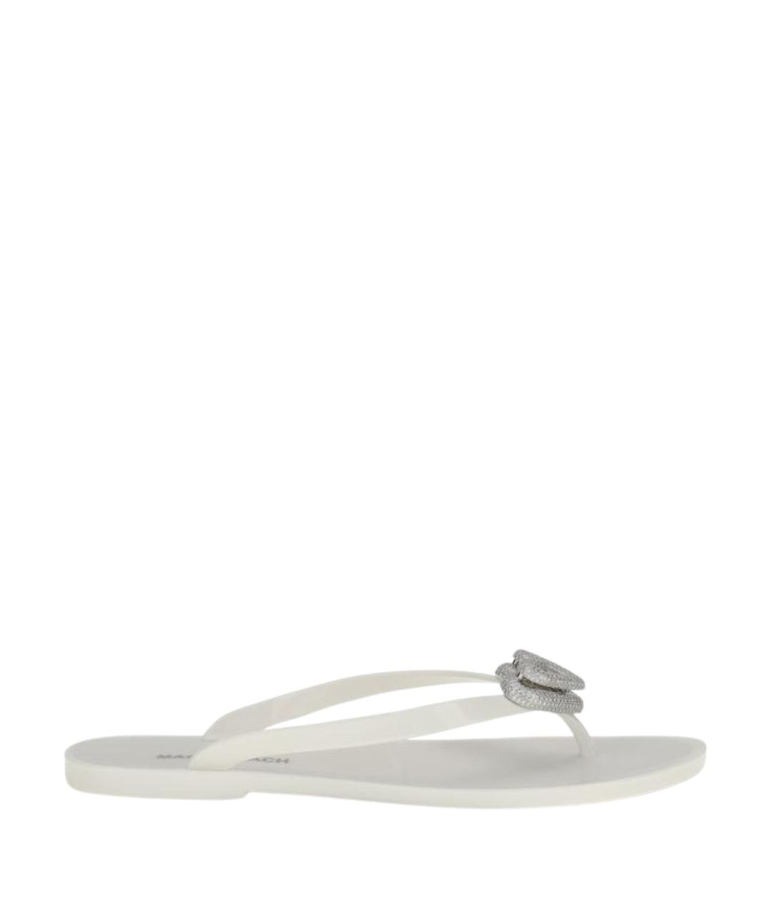MACH&MACH Белые резиновые шлепанцы, фото 1