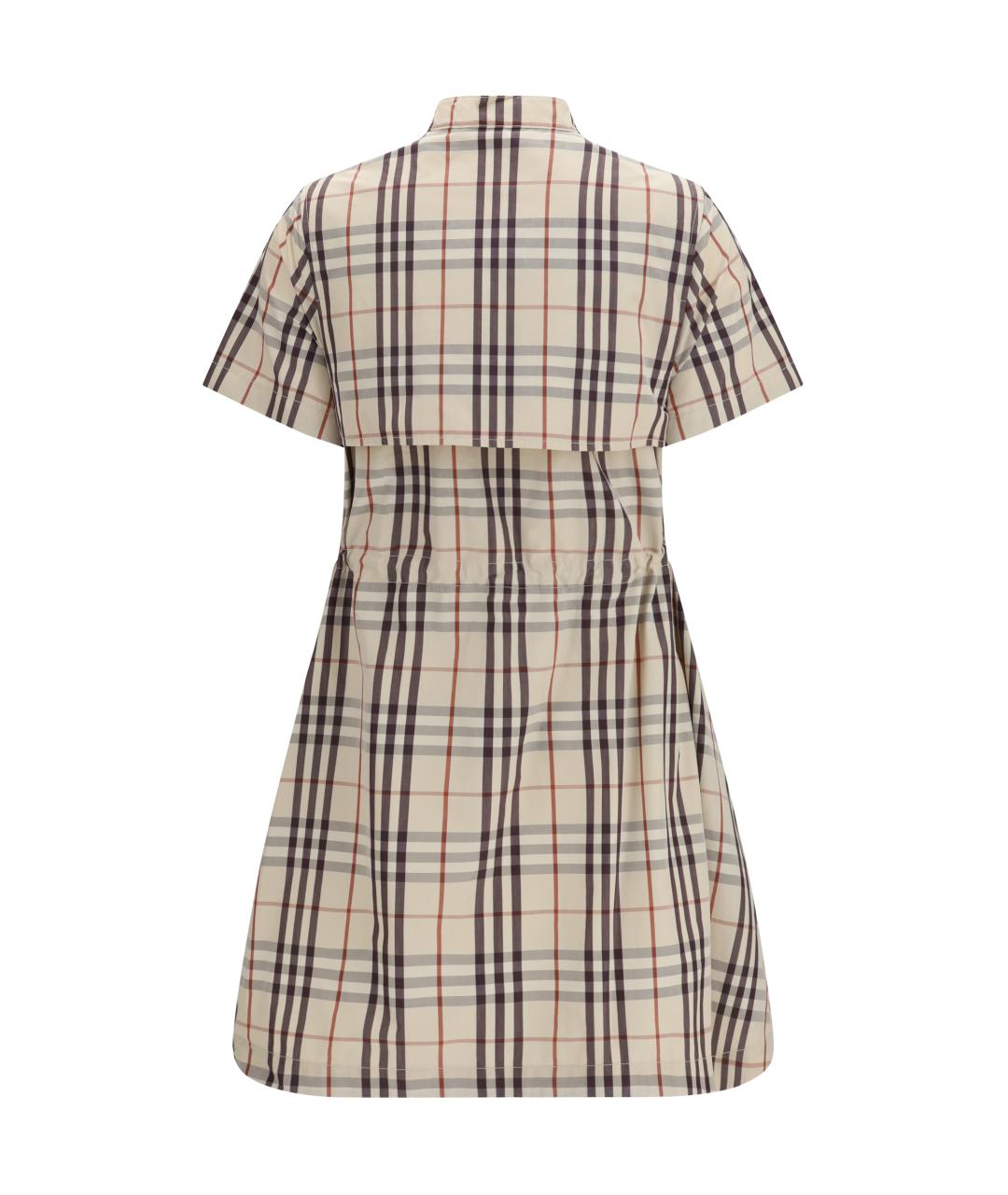 BURBERRY Бежевое хлопковое повседневное платье, фото 2